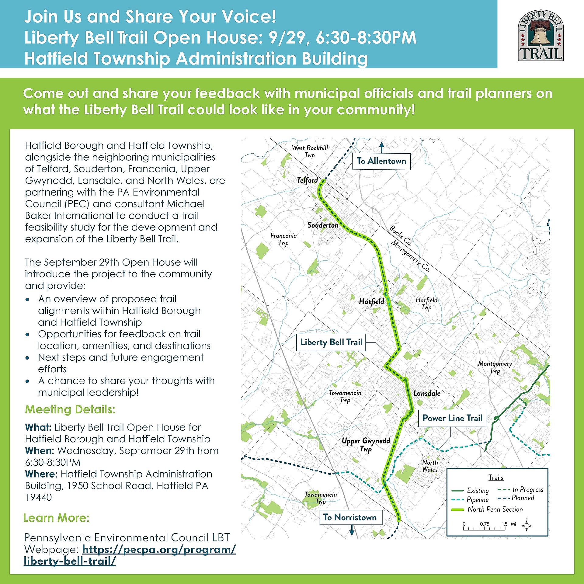 Liberty Bell Trail Open House, Upper Gwynedd Township The Partnership